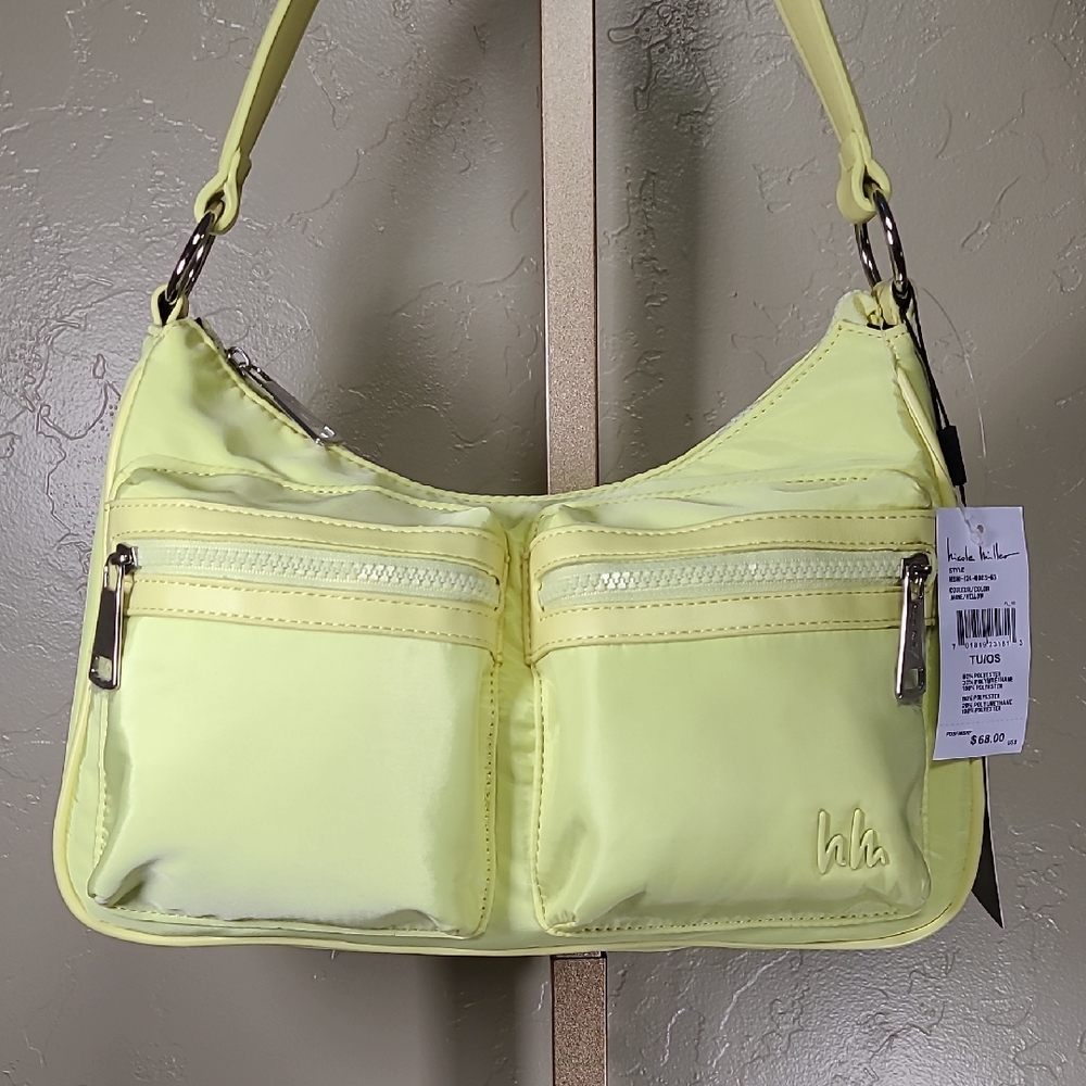 Nicole Miller Light Yellow Purse Front Pocket Bag